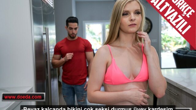 Bikini Giyen Kaşar Tenli Üvey Kız Kardeşinin Amına Daldı